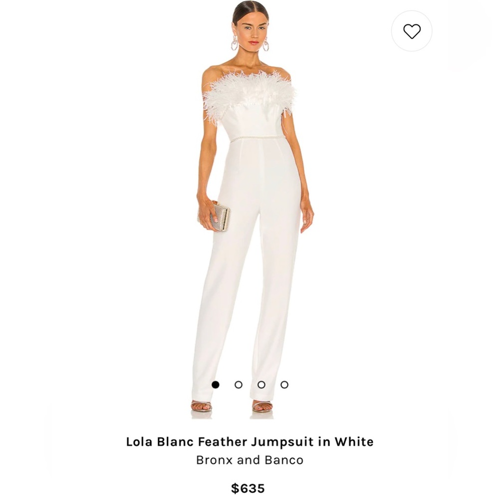 Lola Blanc Feather Jumpsuit in White
Bronx and Banco in S